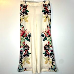 Gabrielle union wide leg pants trouser floral XL
